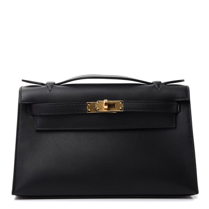 Hermes Swift Kelly Pochette Clutch Black 1 of 7