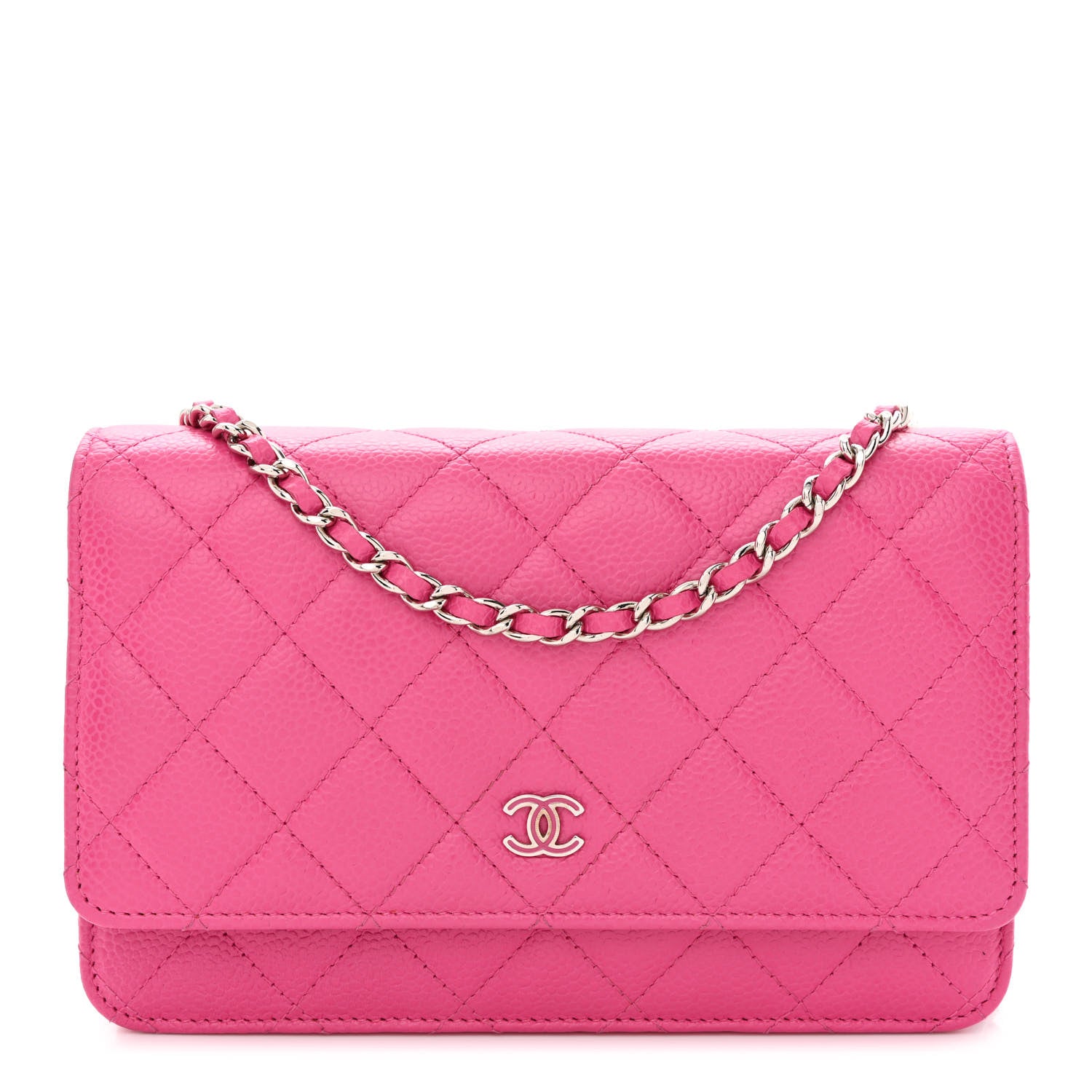 Chanel Caviar Quilted Wallet on Chain WOC Dark Pink 1 of 11