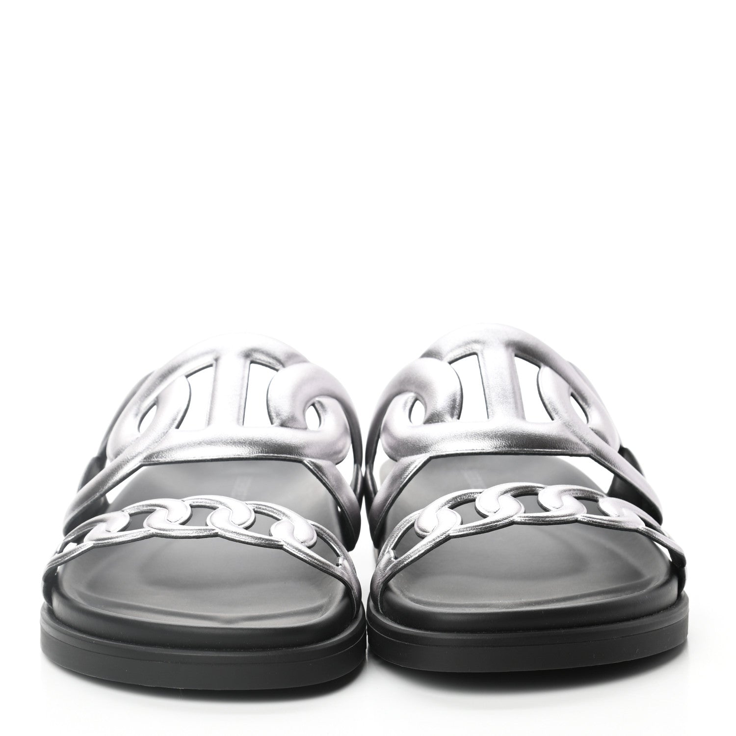 Hermes Nappa Extra Sandals 37.5 Gris Argent 3 of 8