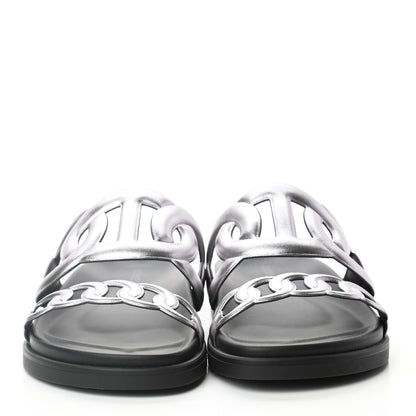 Hermes Nappa Extra Sandals 37.5 Gris Argent 3 of 8