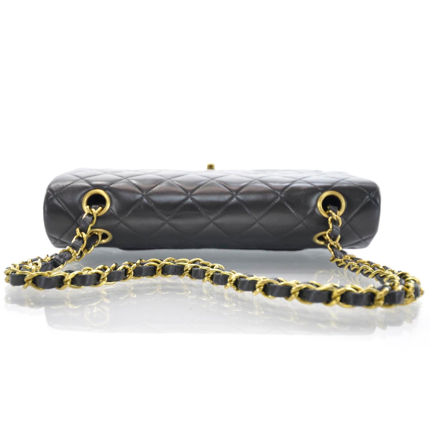 Lambskin Medium Double Flap Black