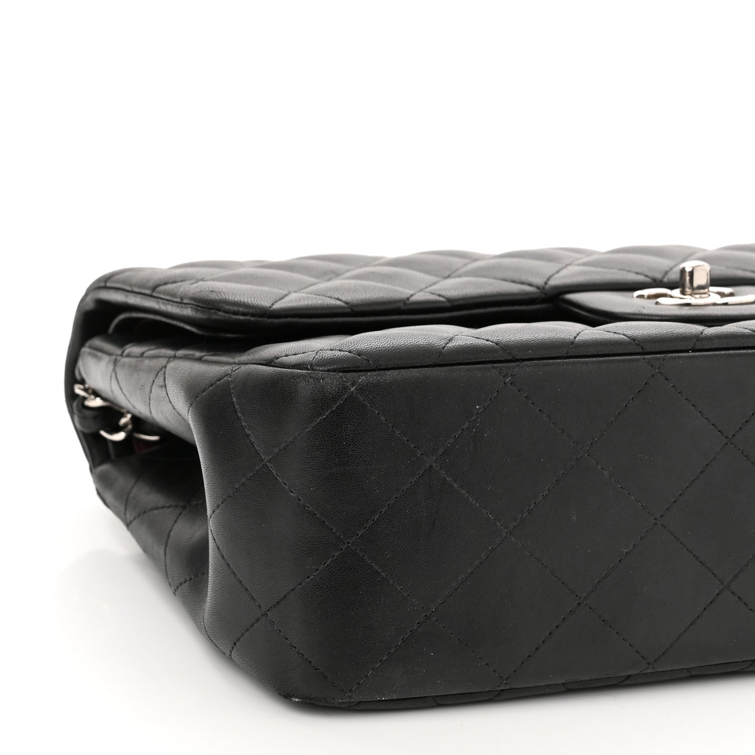 Chanel Lambskin Quilted Jumbo Double Flap Black 9 of 15