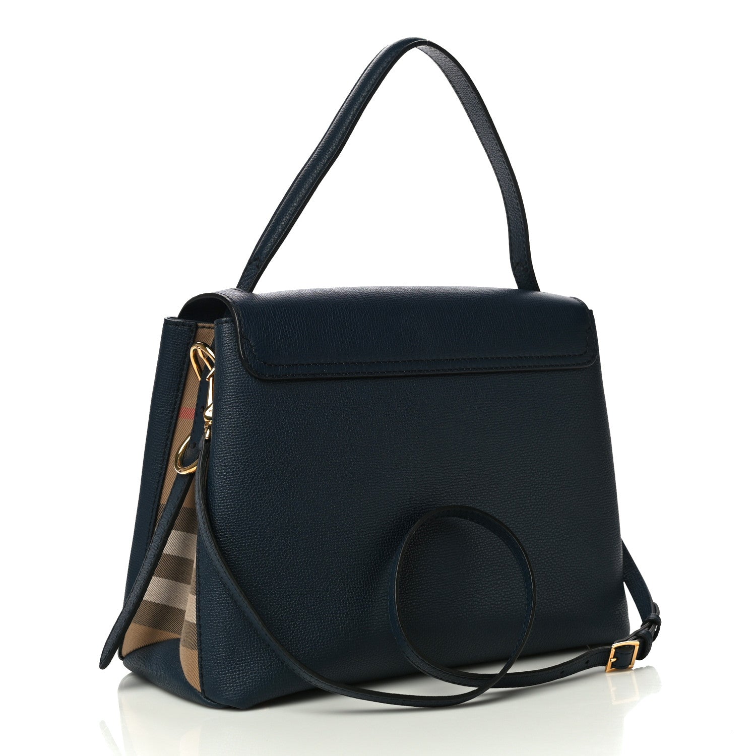 Burberry Derby Calfskin House Check Medium Camberley Ink Blue 3 of 11