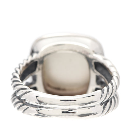 David Yurman Sterling Silver Diamond Mother of Pearl 11mm Albion Ring 54 7 4 of 7