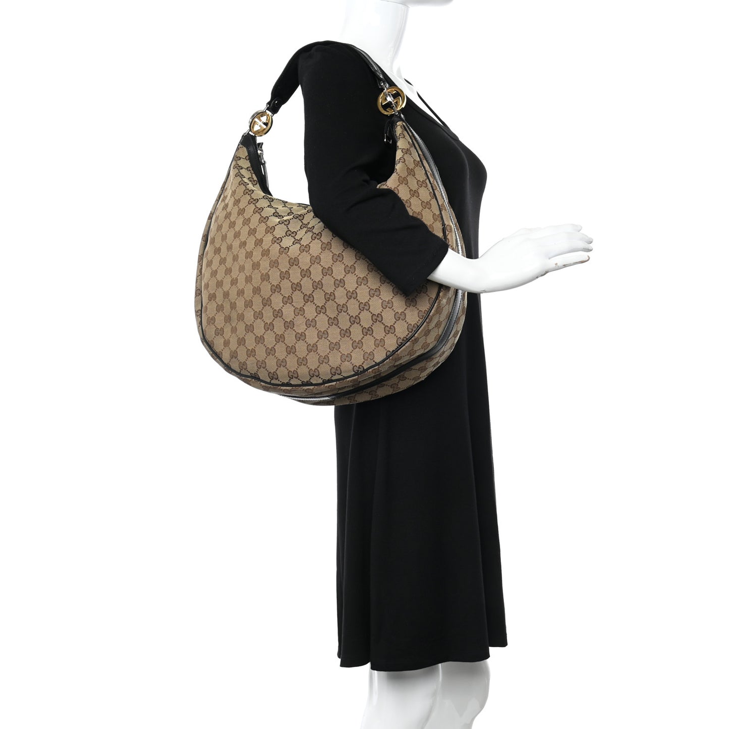 Monogram Large GG Twins Hobo Black