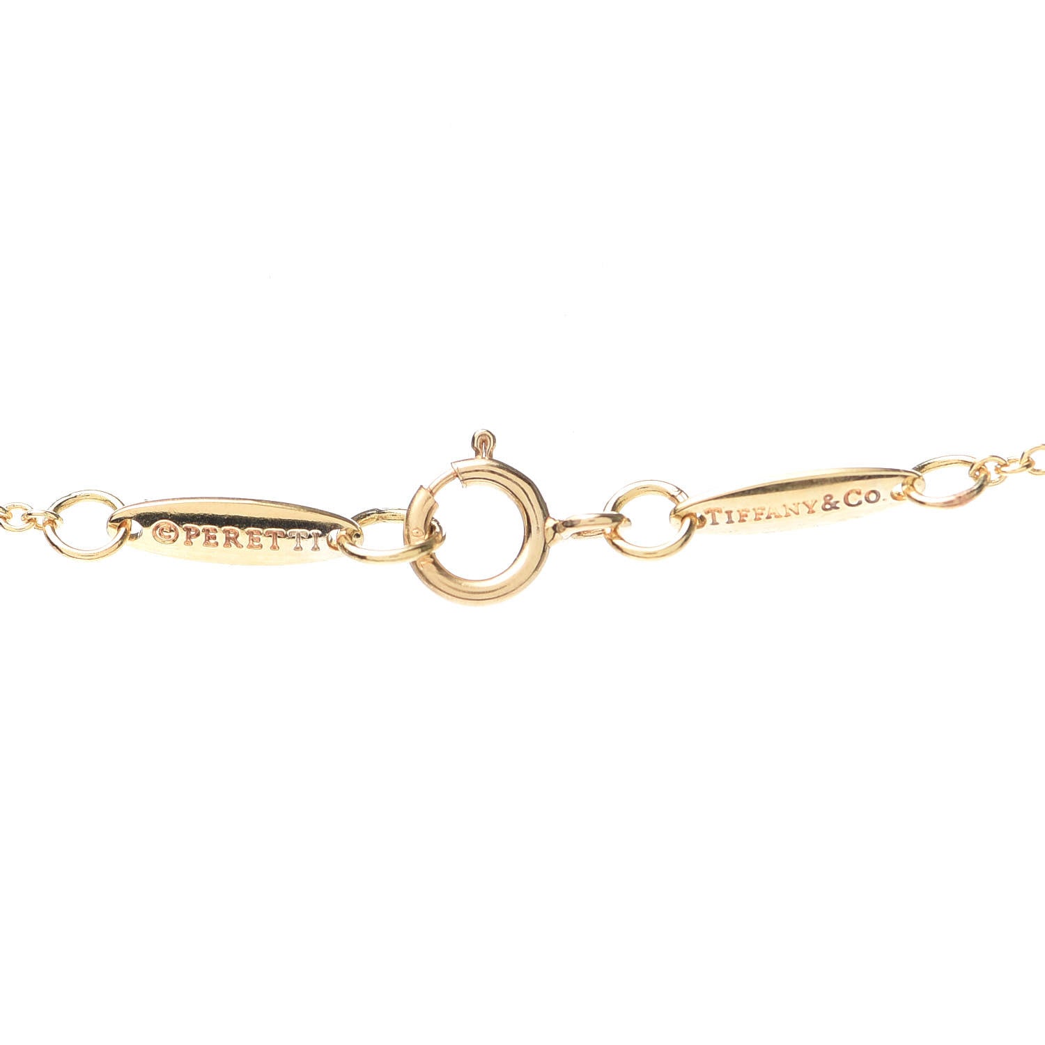 Tiffany 18K Yellow Gold 16mm Elsa Peretti Open Heart Pendant Necklace 5 of 6