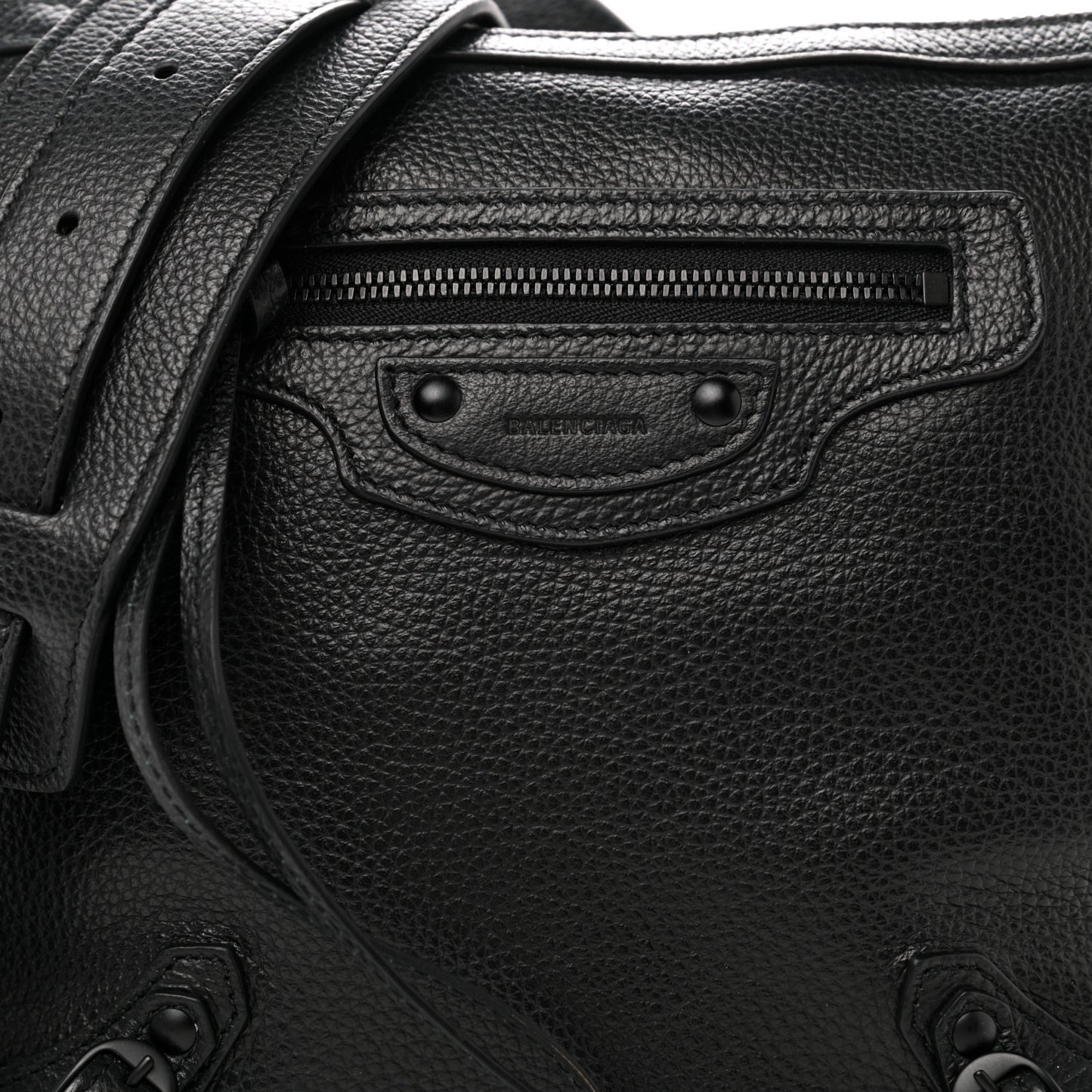 Grained Calfskin Neo Classic Hardware Hobo XS Black