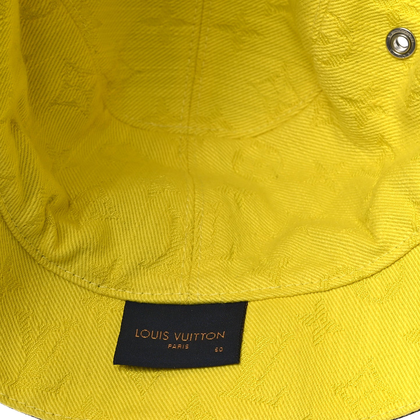 Canvas Monogram Reversible Everyday Bucket Hat 60 Blue White Yellow