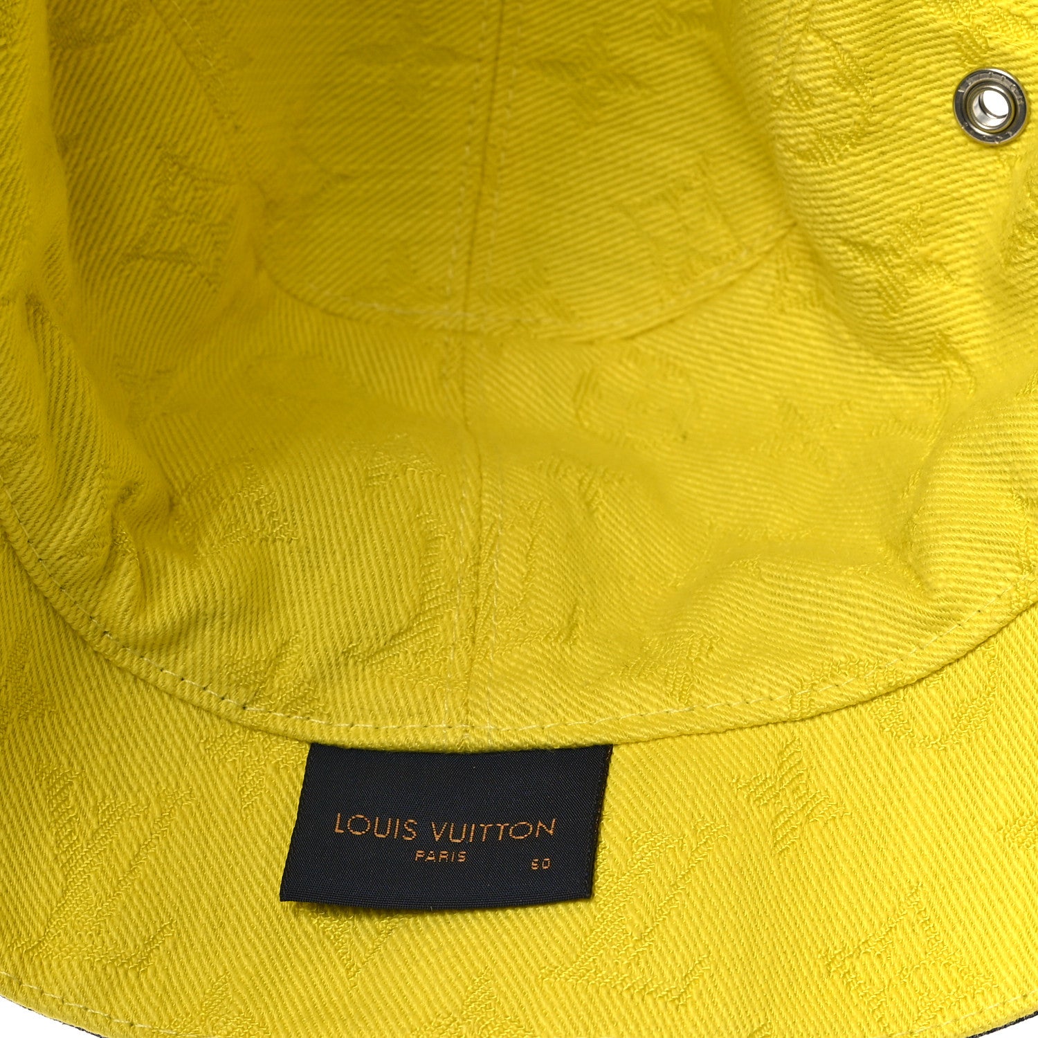 Louis Vuitton Canvas Monogram Reversible Everyday Bucket Hat 60 Blue White Yellow 13 of 13
