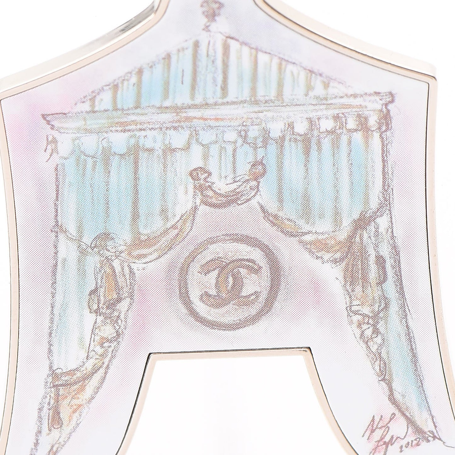 Enamel Circus Tent Bag Charm Pink Blue Silver