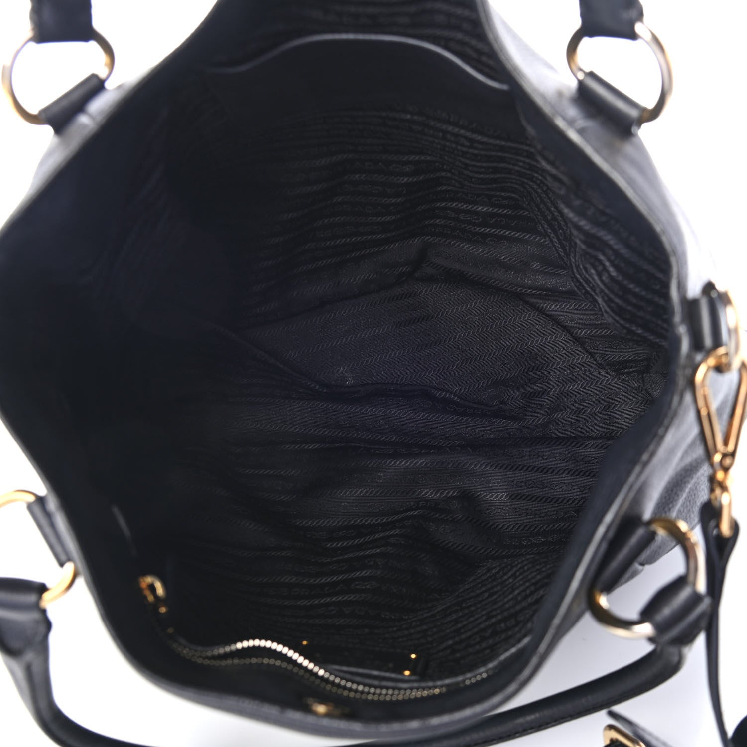Prada Vitello Daino Tote Black 4 of 4