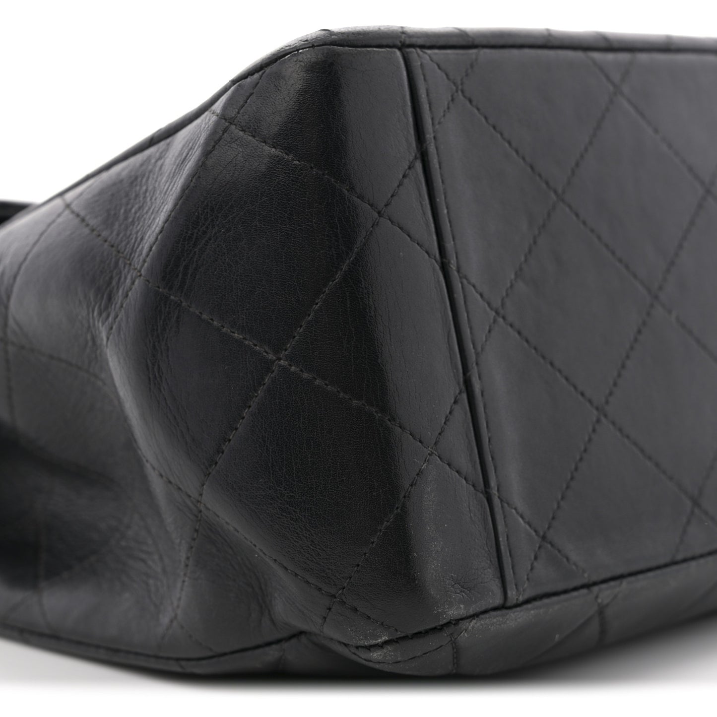 Lambskin Quilted XL Jumbo Single Flap Black