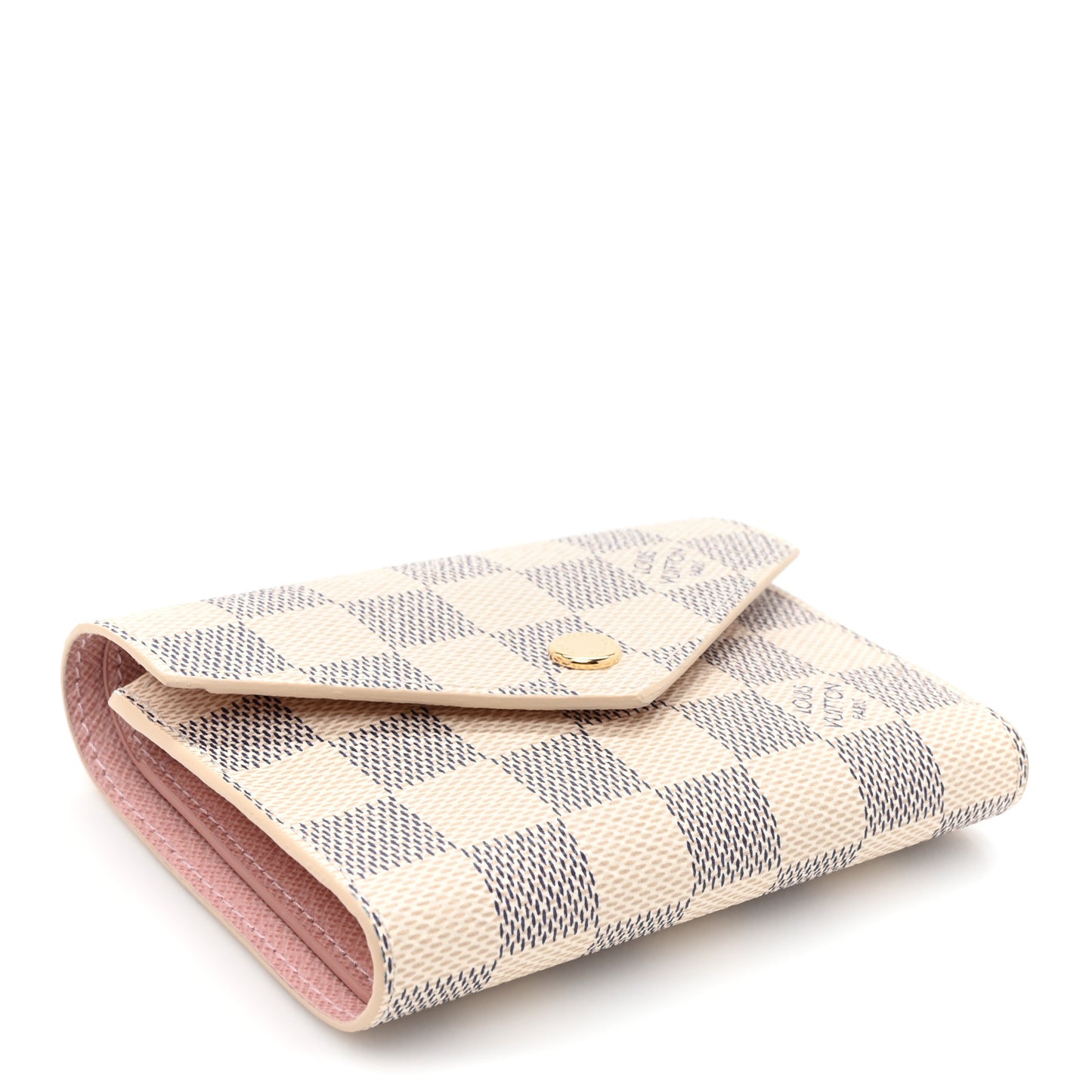 Damier Azur Victorine Wallet Rose Ballerine