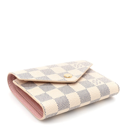 Louis Vuitton Damier Azur Victorine Wallet Rose Ballerine 4 of 9