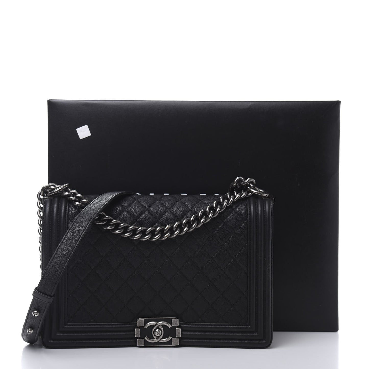 Caviar Quilted New Medium Boy Flap Black