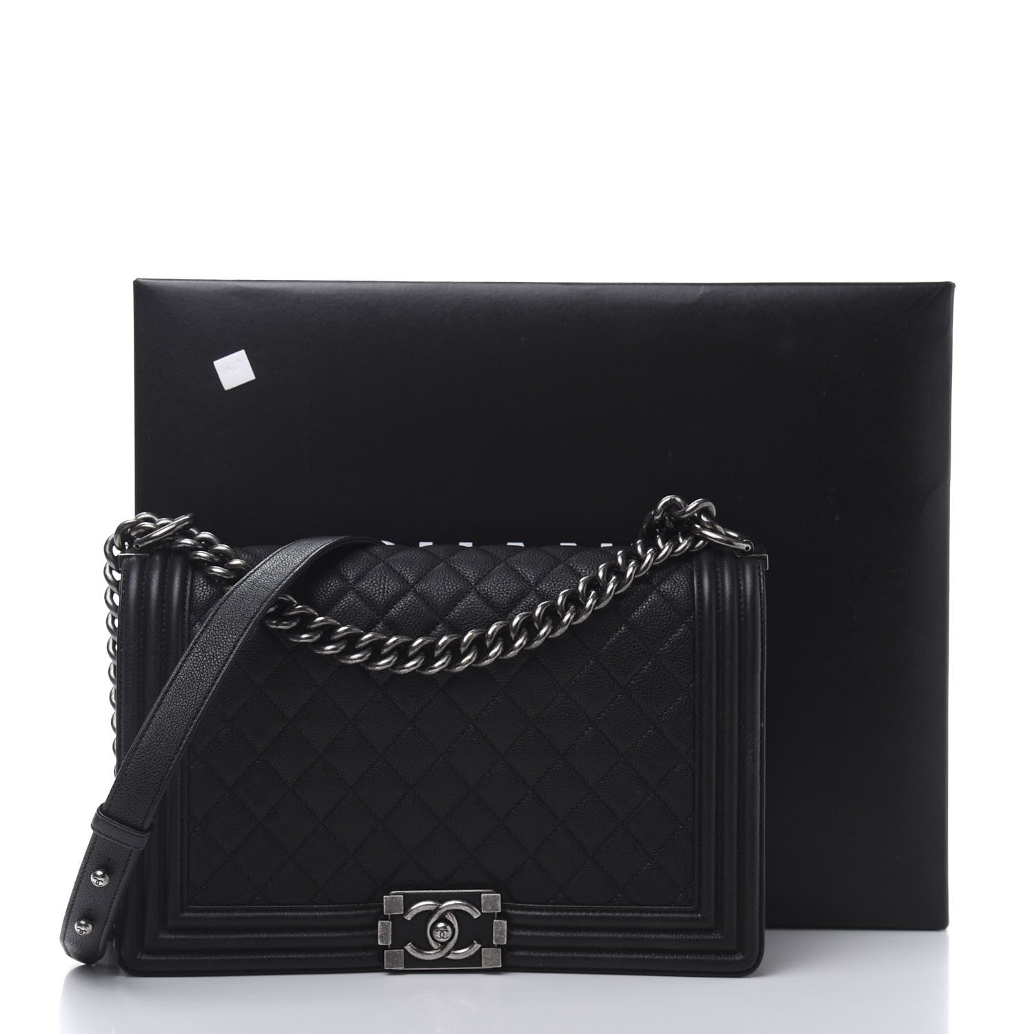 Chanel Caviar Quilted New Medium Boy Flap Black 14 of 14