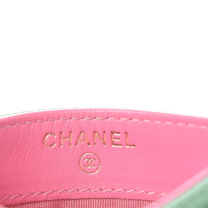 Chanel Caviar Quilted CC Filigree Card Holder Pink Blue Green 6 of 11