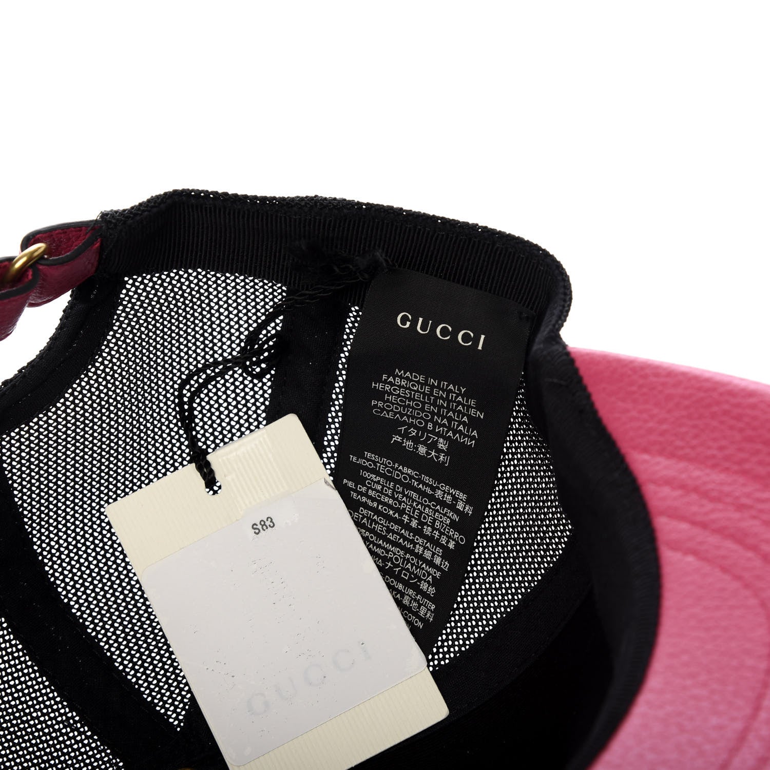 Gucci Cripto Calfskin Logo Baseball Hat L Fuxia Black 8 of 8