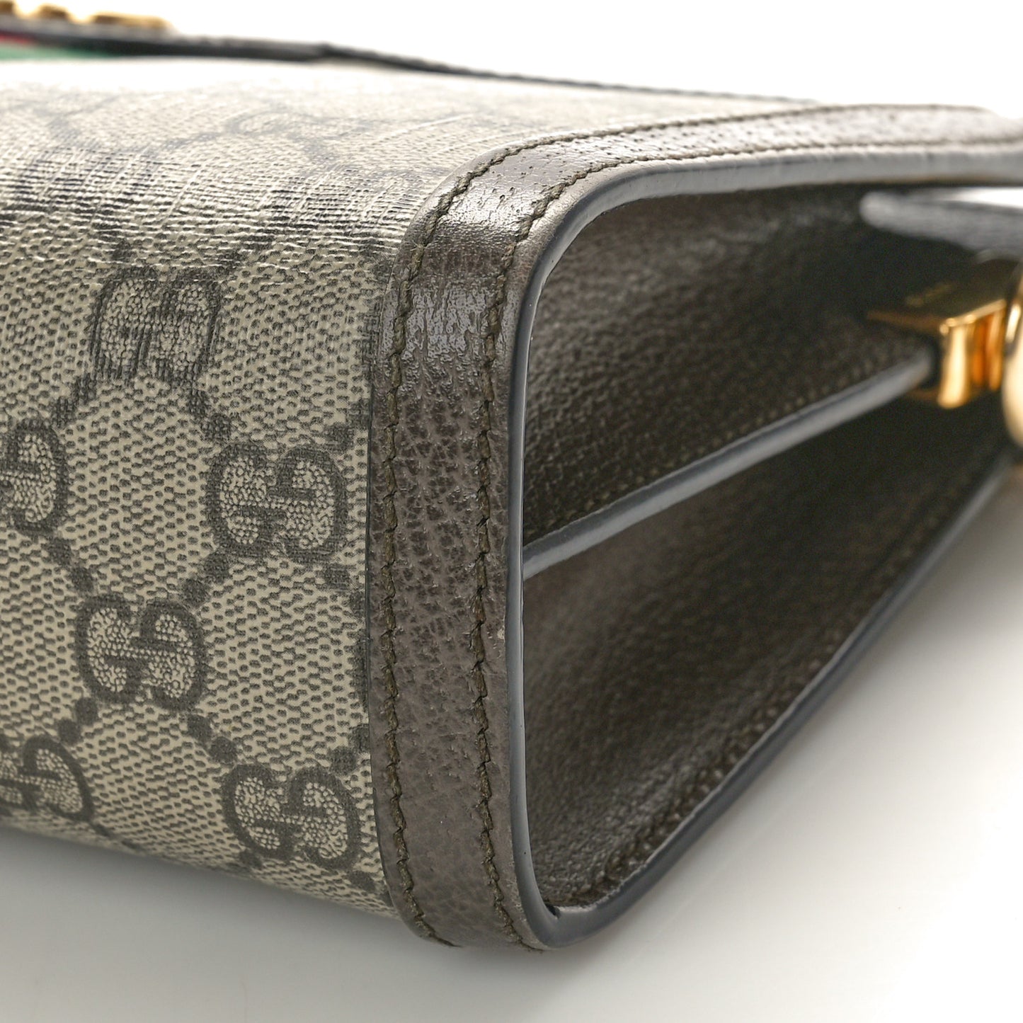 GG Supreme Monogram Web Small Ophidia Chain Shoulder Bag Brown