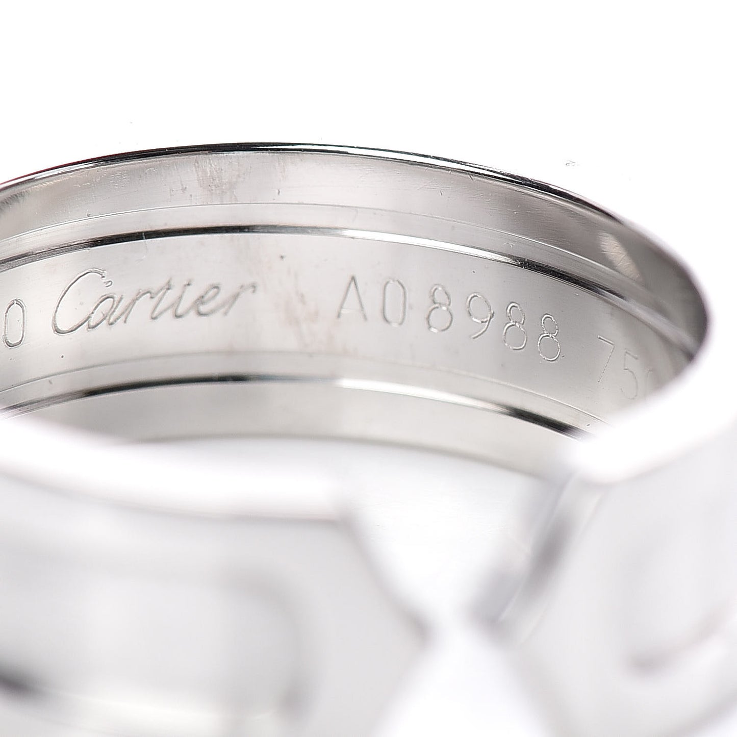 18K White Gold 6.5mm C De Ring 51 5.75