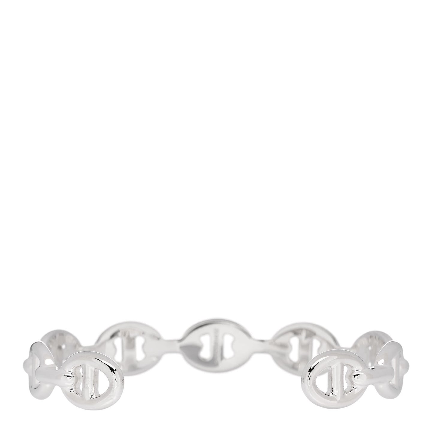 Sterling Silver MM Chaine d'Ancre Enchainee Cuff Bracelet ST