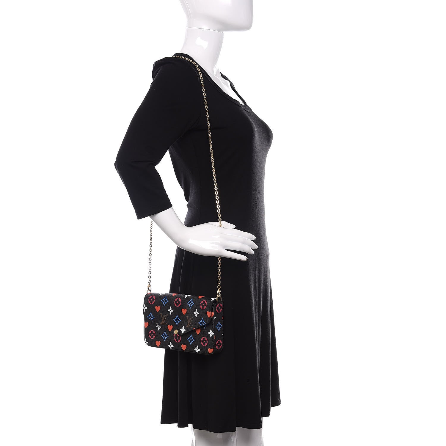 Louis Vuitton Game On Felicie Chain Wallet Black 3 of 16