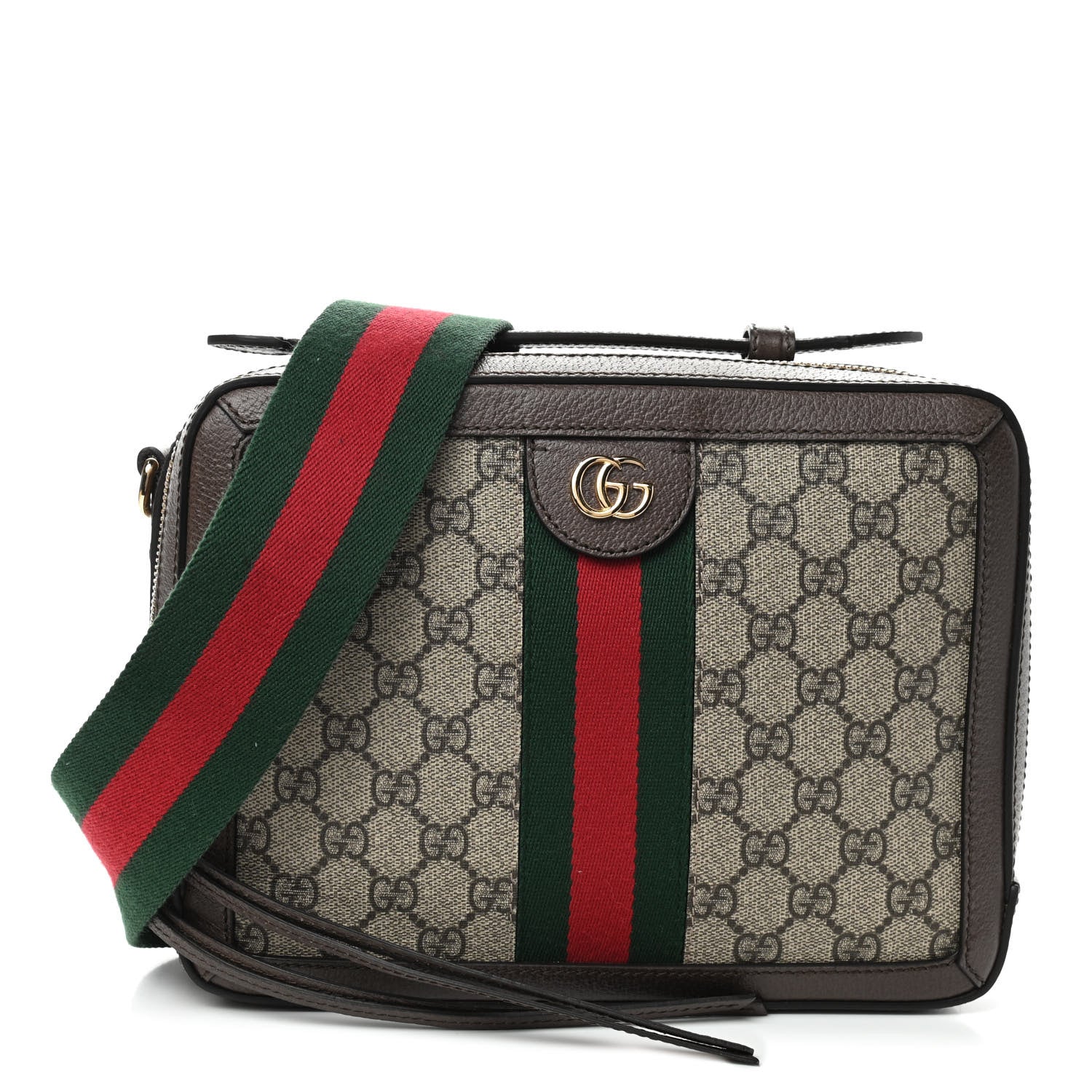 Gucci GG Supreme Web Small Ophidia Top Handle Shoulder Bag Brown 1 of 10