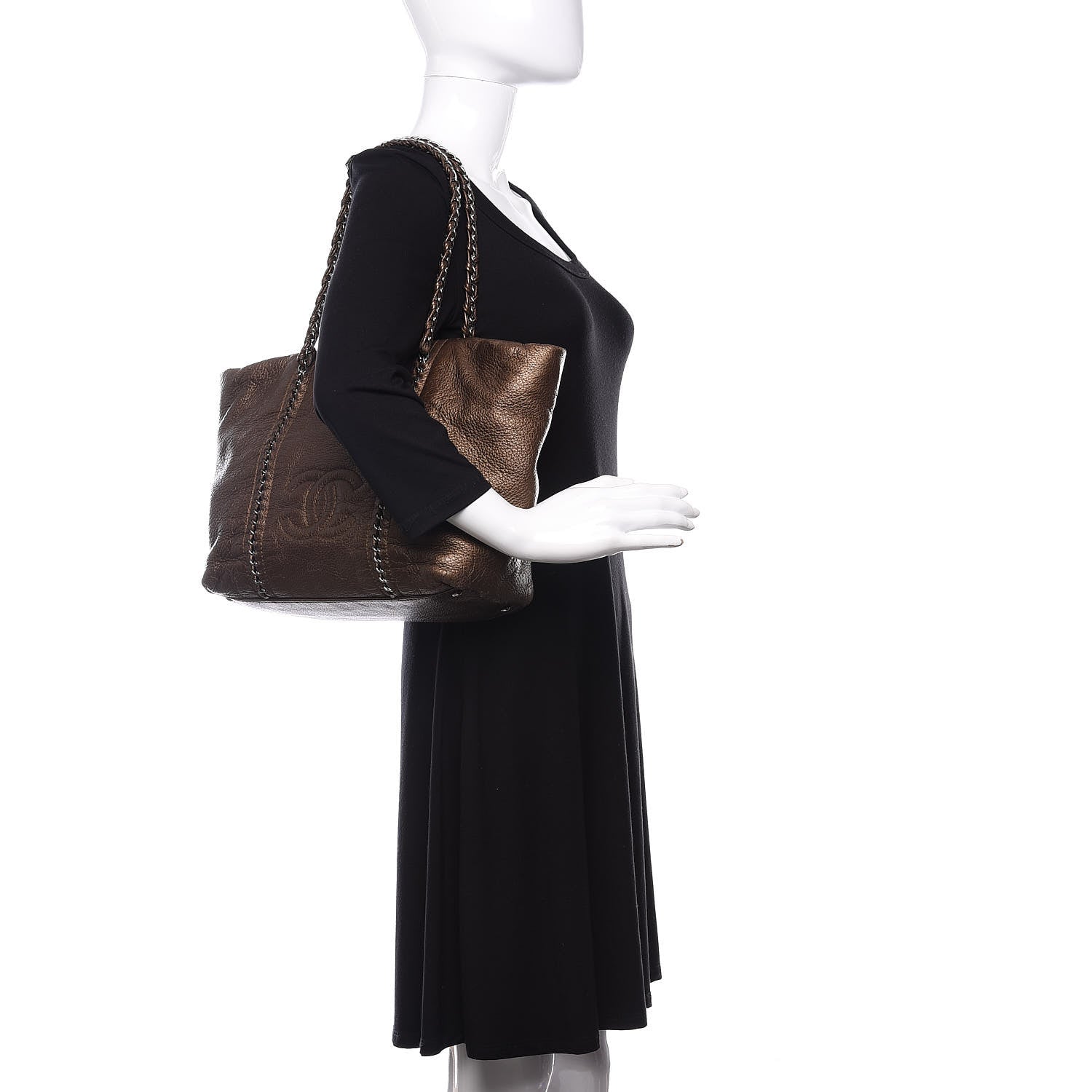 Chanel Deerskin Luxe Ligne Tote Khaki 2 of 11