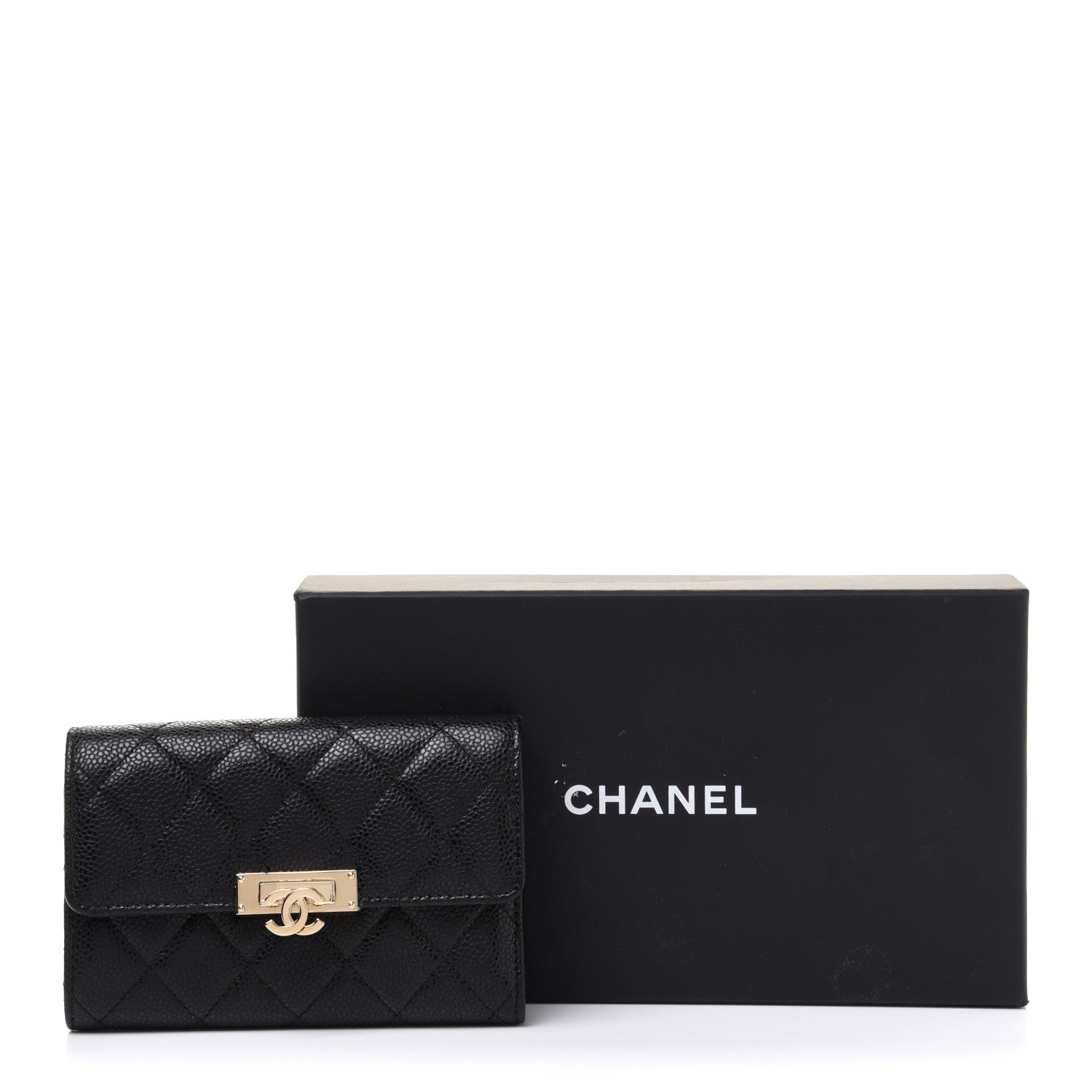 Chanel Caviar Quilted Small Golden Class Flap Wallet Black 9 of 9