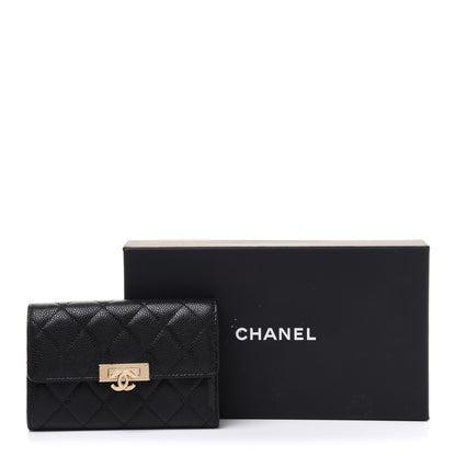 Chanel Caviar Quilted Small Golden Class Flap Wallet Black 9 of 9