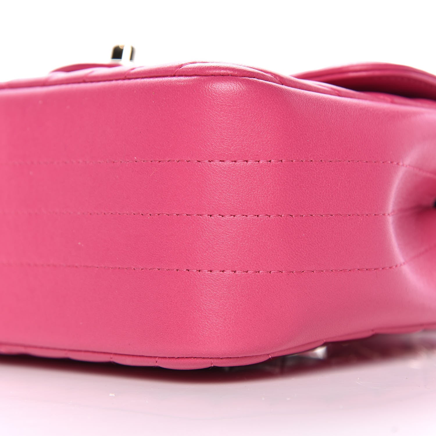 Chanel Lambskin Chevron Quilted Mini Square Flap Fuchsia 9 of 10