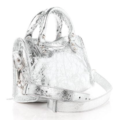 Balenciaga Agneau Silver Hardware Mini City Gris Aluminum 3 of 10