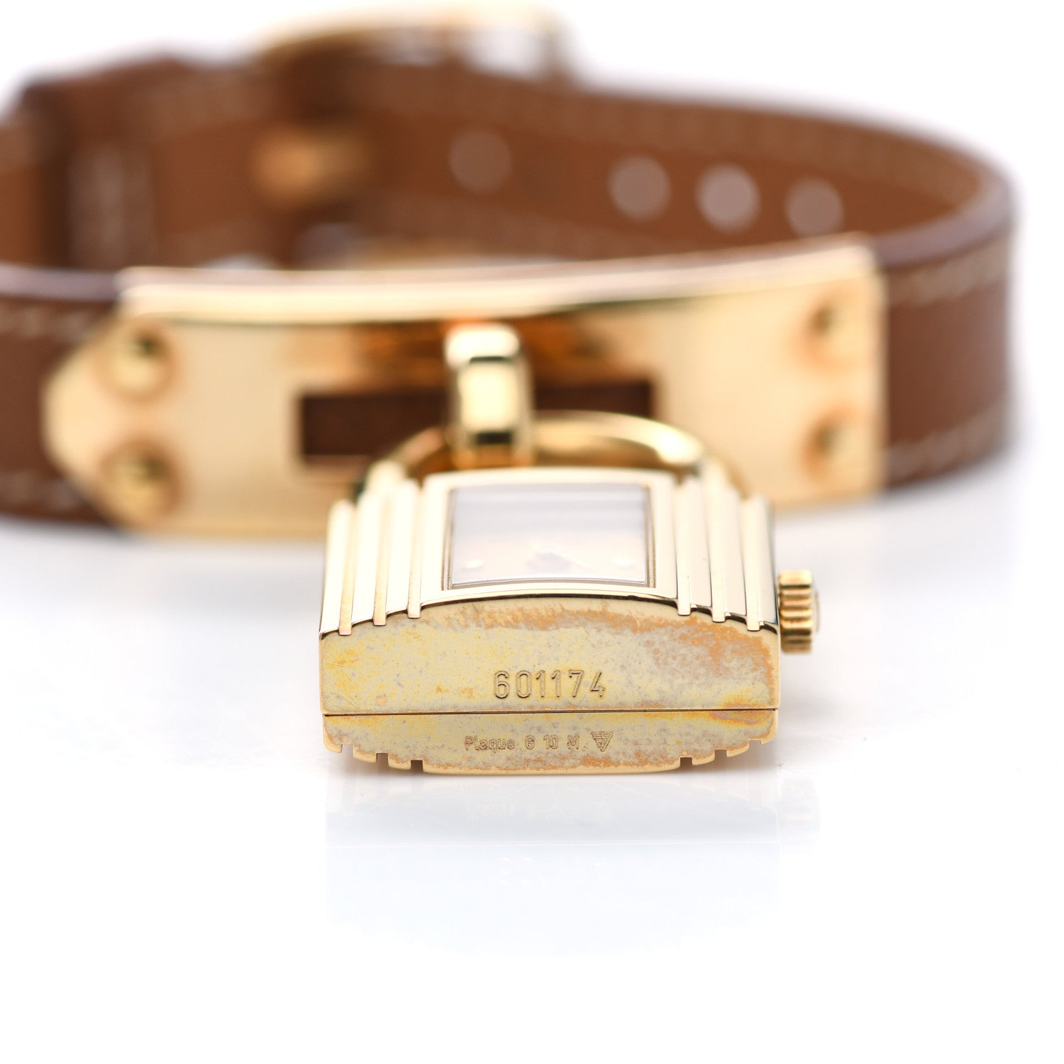 Hermes Stainless Steel Courchevel 20mm Kelly Cadena Quartz Watch Gold 6 of 8