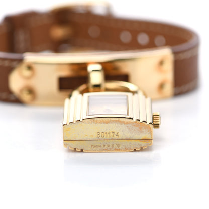 Hermes Stainless Steel Courchevel 20mm Kelly Cadena Quartz Watch Gold 6 of 8