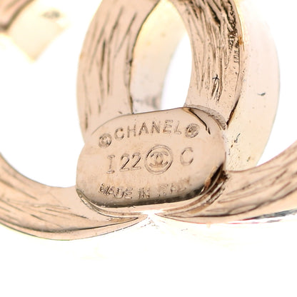 Chanel Metal Crystal CC Chain Cuff Earrings Gold 4 of 4