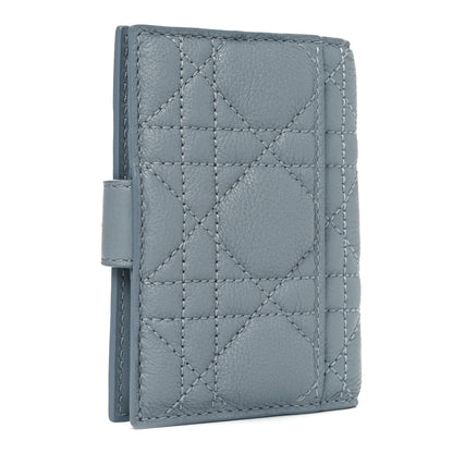 Christian Dior Supple Calfskin Cannage Caro Dandelion Card Holder Cloud Blue 3 of 8