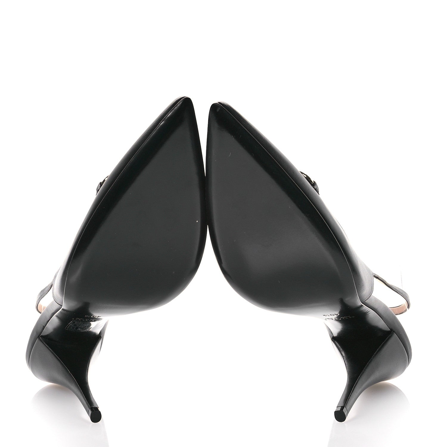 Gucci Malaga Kid Horsebit Erin 105mm Slingback Pumps 40.5 Black 5 of 8