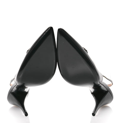 Gucci Malaga Kid Horsebit Erin 105mm Slingback Pumps 40.5 Black 5 of 8