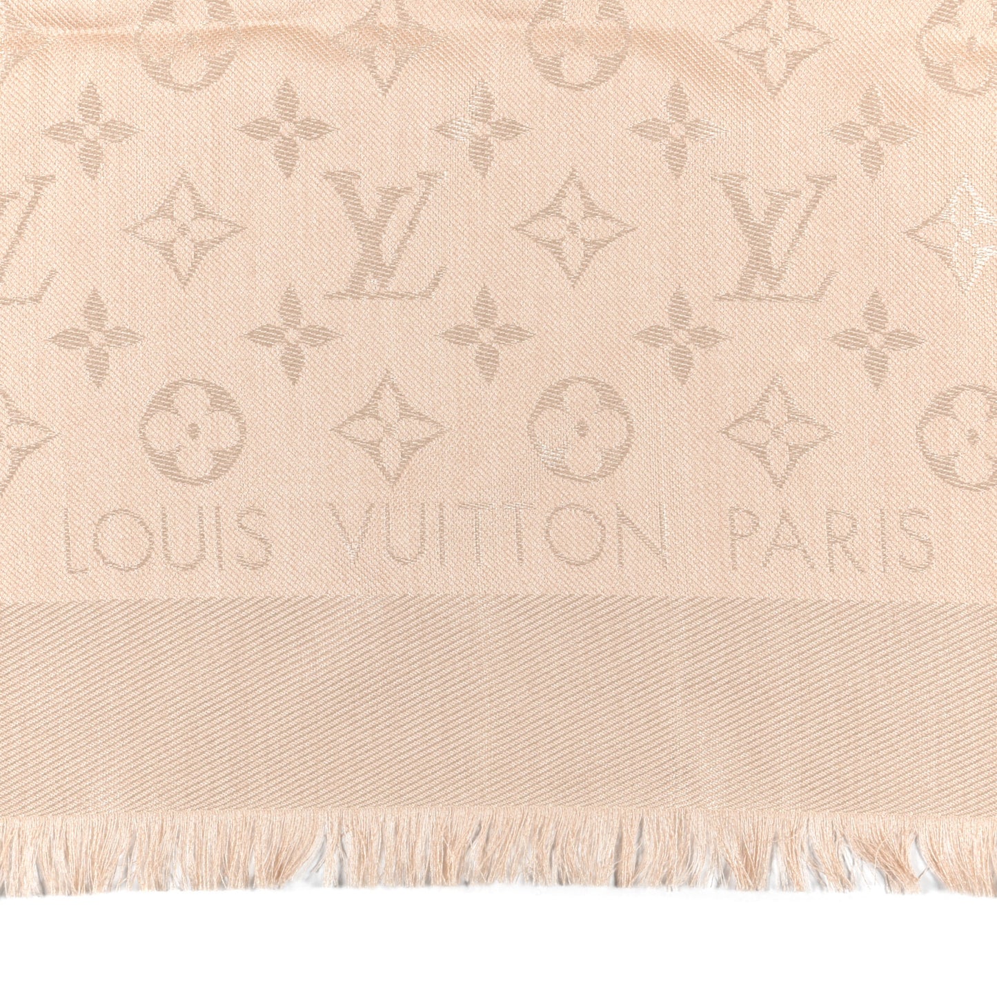 Silk Wool Monogram Shawl Beige