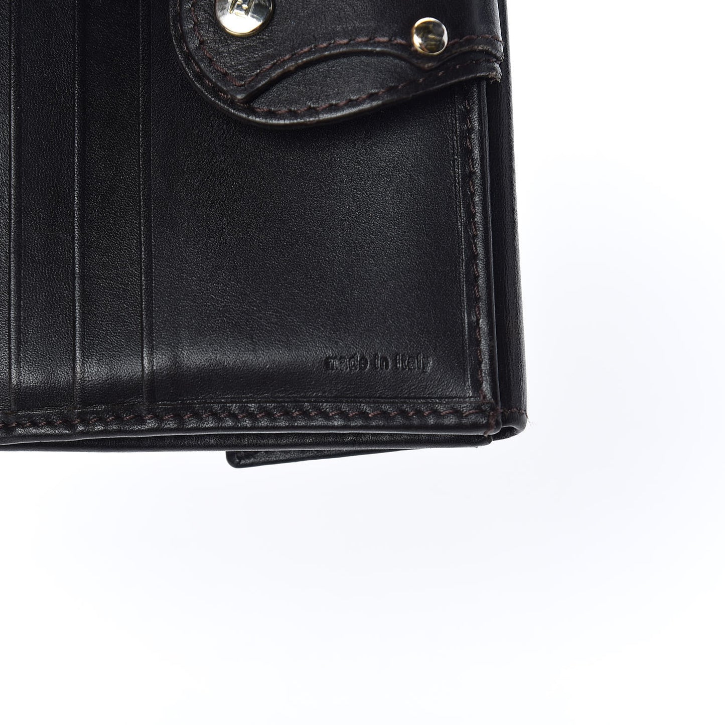 Zucca Cuoio Lucido Compact Wallet Tobacco Moro