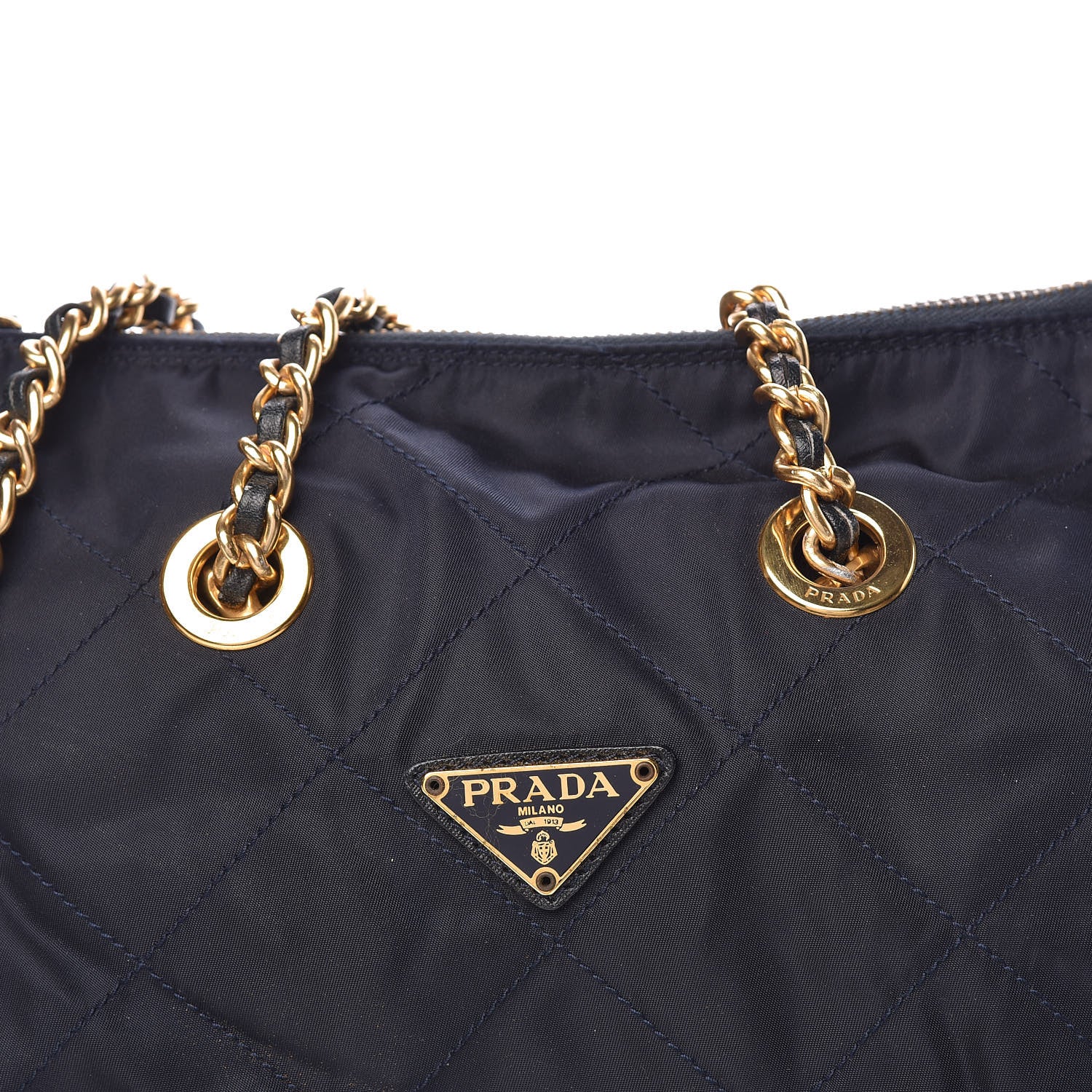 Prada Tessuto Nylon Quilted Shoulder Bag Blue 7 of 9