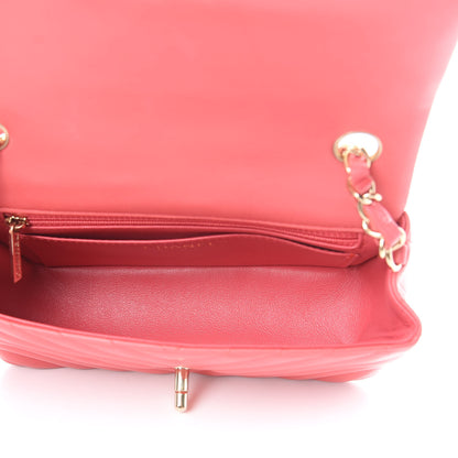 Chanel Lambskin Chevron Quilted Mini Rectangular Flap Pink 5 of 12