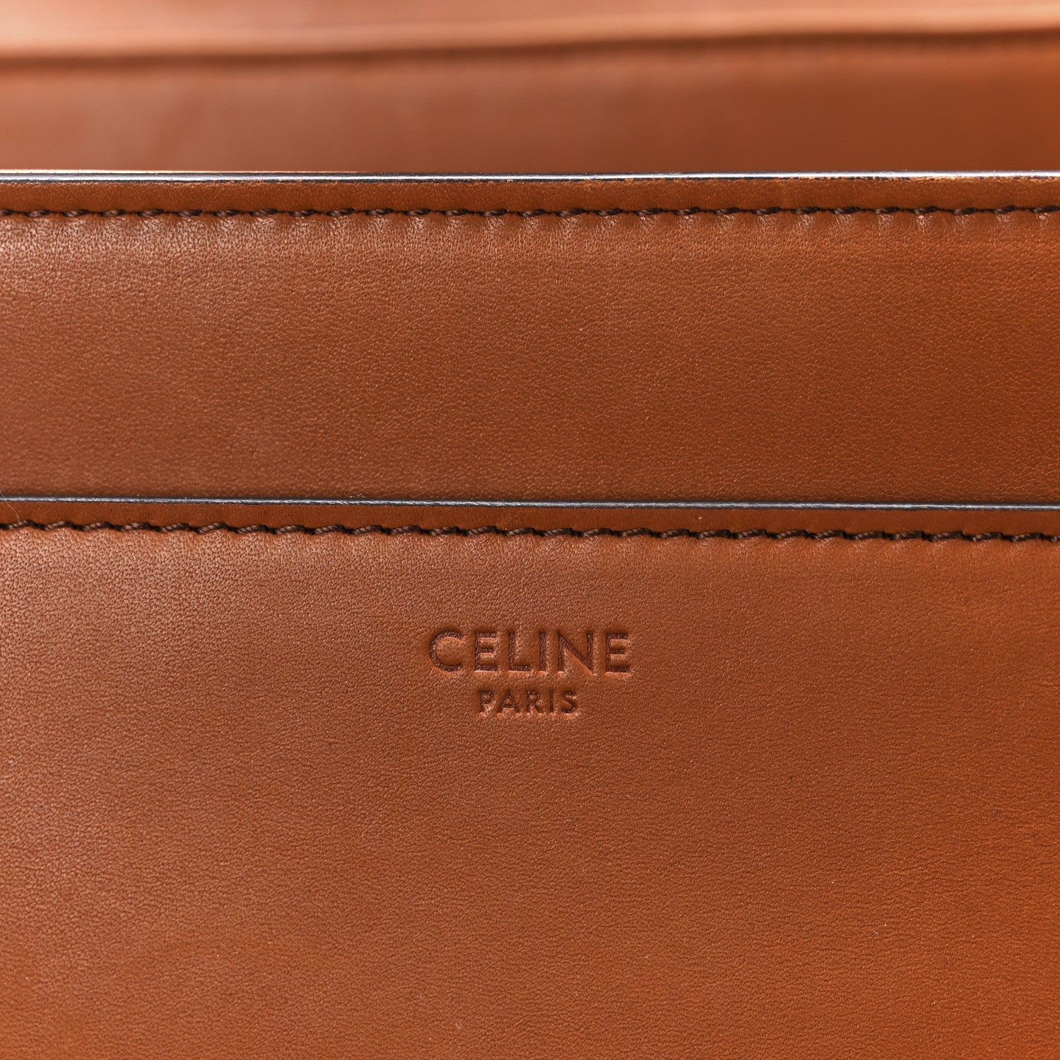 Celine Satinated Calfskin Medium 16 Top Handle Bag Tan 7 of 12