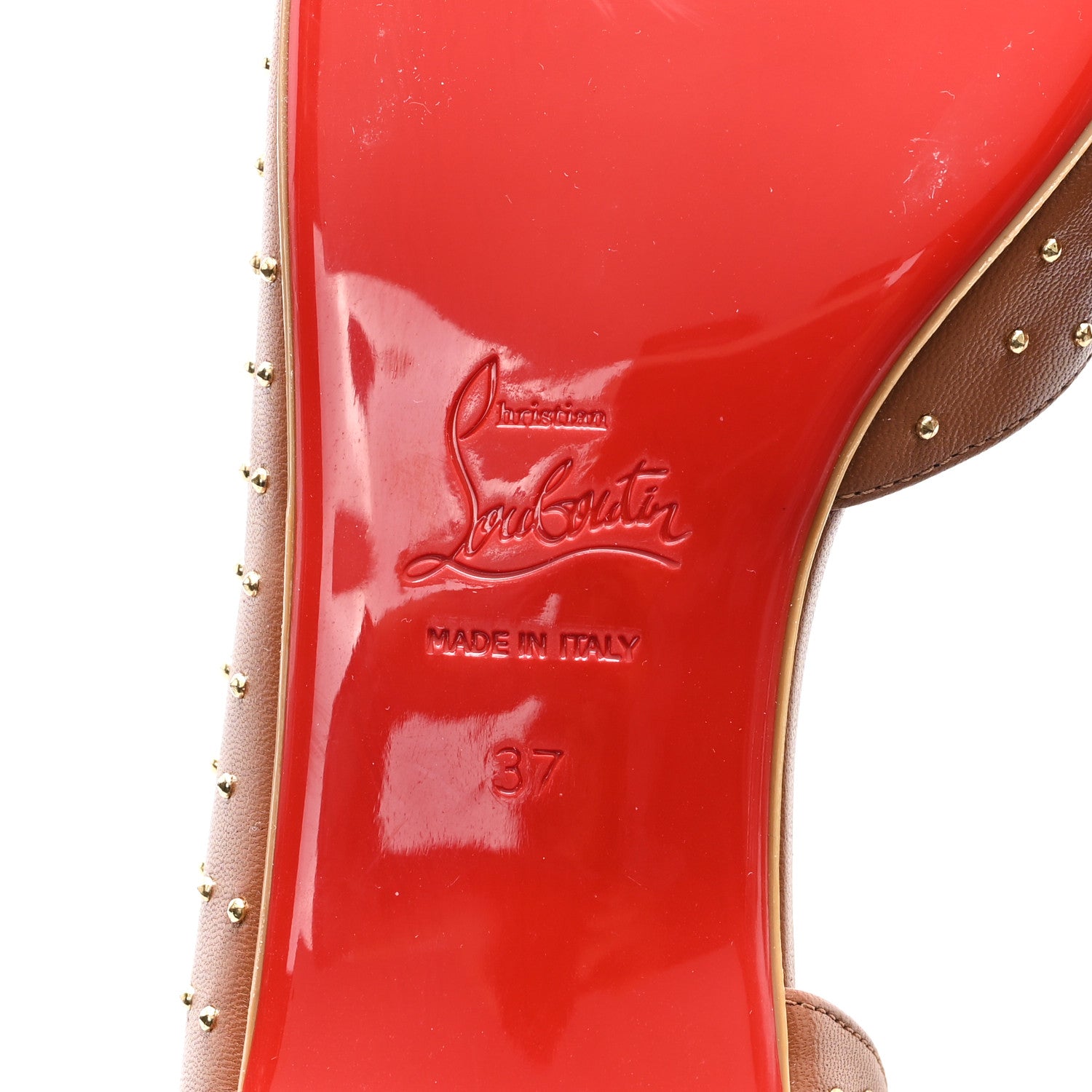 Christian Louboutin Nappa Studded Iriza Flats 37 Cuoio 7 of 9
