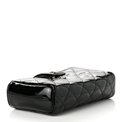 Chanel Patent Quilted Mini Phone Holder Clutch Black 4 of 7