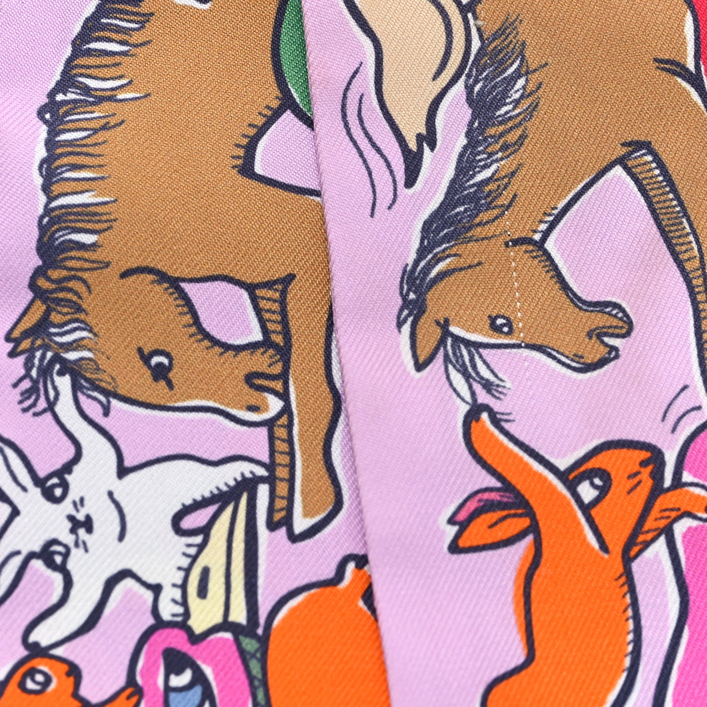Silk Mille Et Un Lapins Twilly Parme Rouge Vif Camel