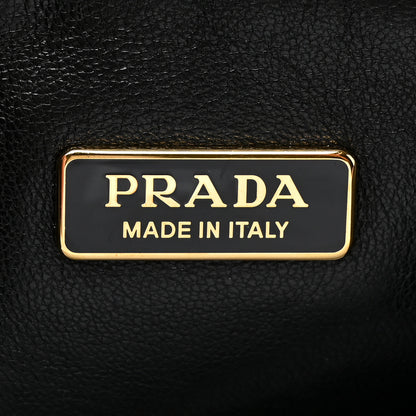 Prada Jacquard Calfskin Triangolo Symbole Embroidered Mini Triangle Double Bag Black Ciliegia 7 of 9