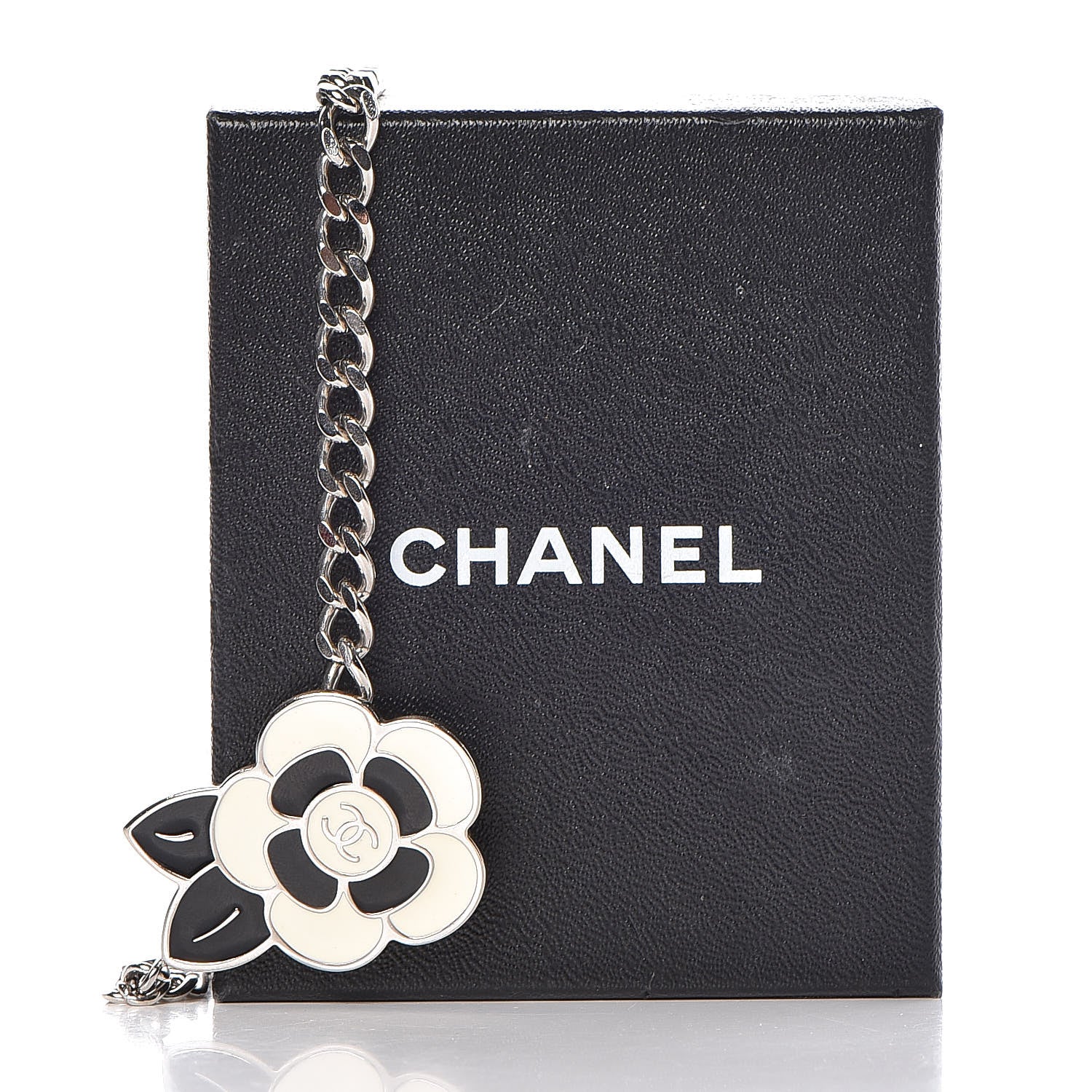 Chanel Enamel Camellia Chain Belt Silver White 4 of 4