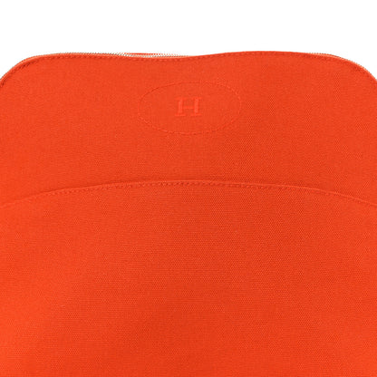 Hermes Cotton Canvas Bolide Travel Cosmetic Pouch Feu 8 of 12