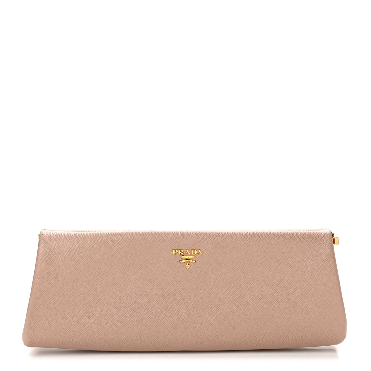 Prada Saffiano Lux East West Frame Clutch Cipria 1 of 10